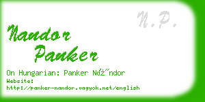 nandor panker business card